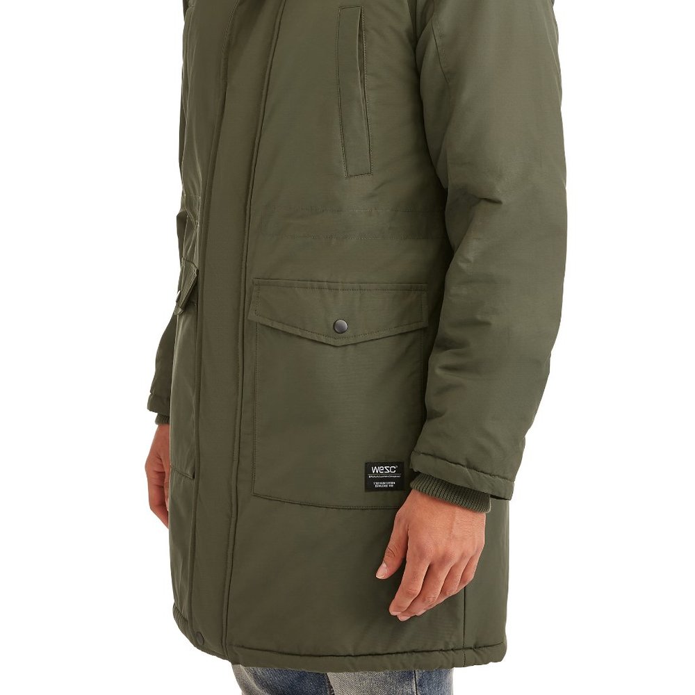 New Men's Fleece-lined Olive-green Winter Parka. - Picture 3 of 12